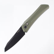 Pro-Tech Oligarch - Green Battleworn Aluminum w/ Black Lip Pearl Button - DLC Magnacut - BSA25.Oligarch.1