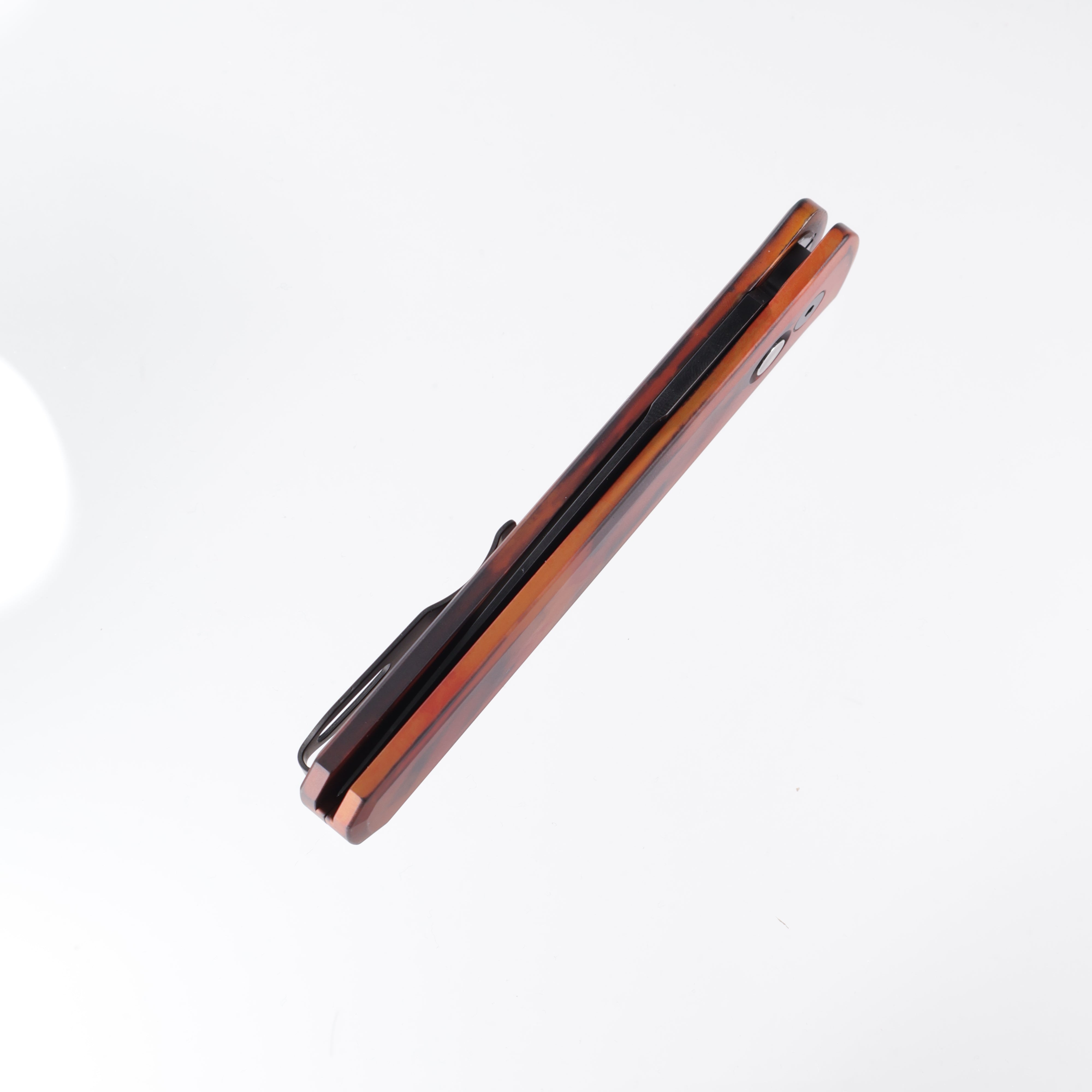 Pro-Tech Godfather - Del Fuego Anodized Aluminum w/ Black Lip Pearl Button - DLC 154CM - 921-DF2