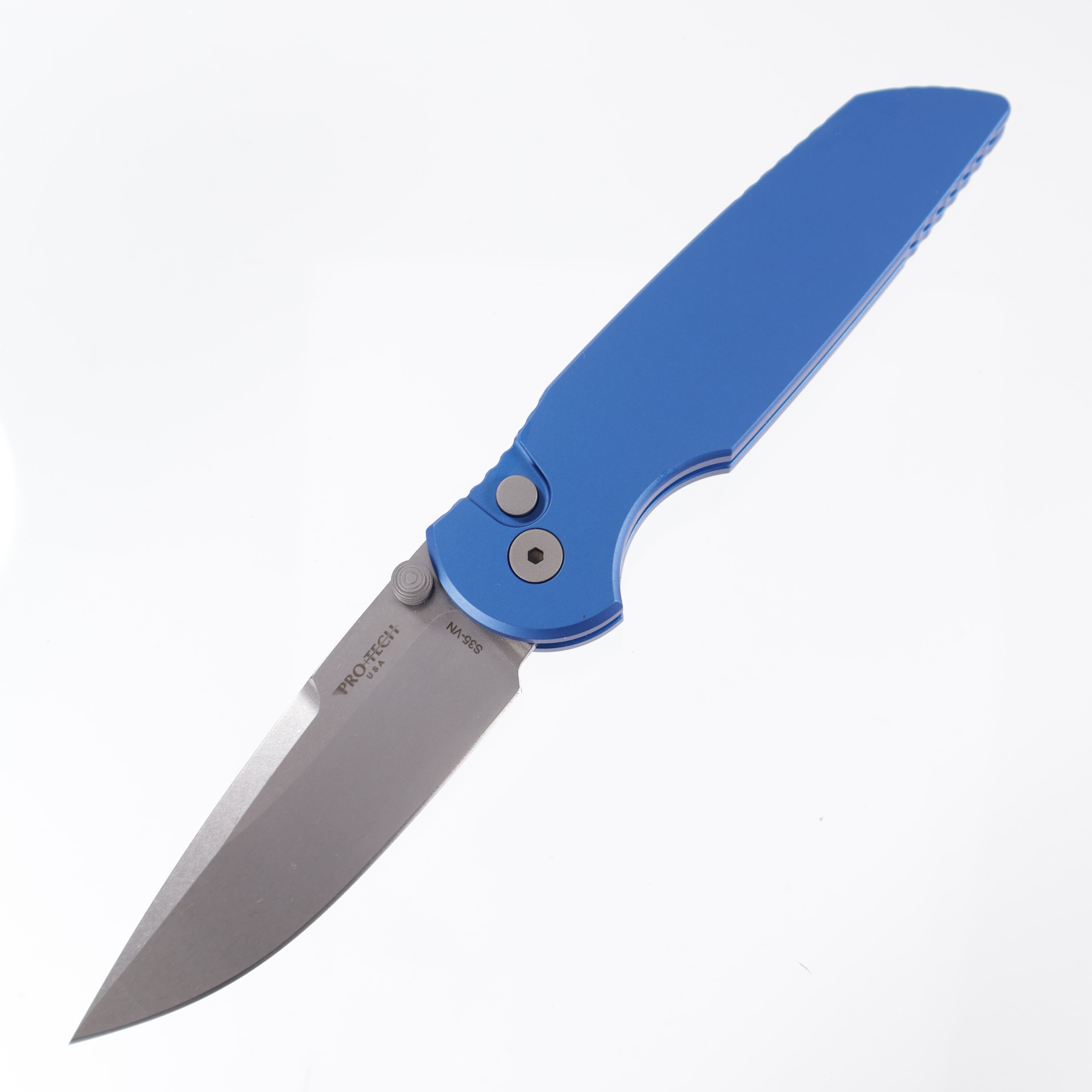Pro-Tech TR-3 Integrity - Blue Aluminum - Stonewash S35VN - INT101-BLUE (TR3)
