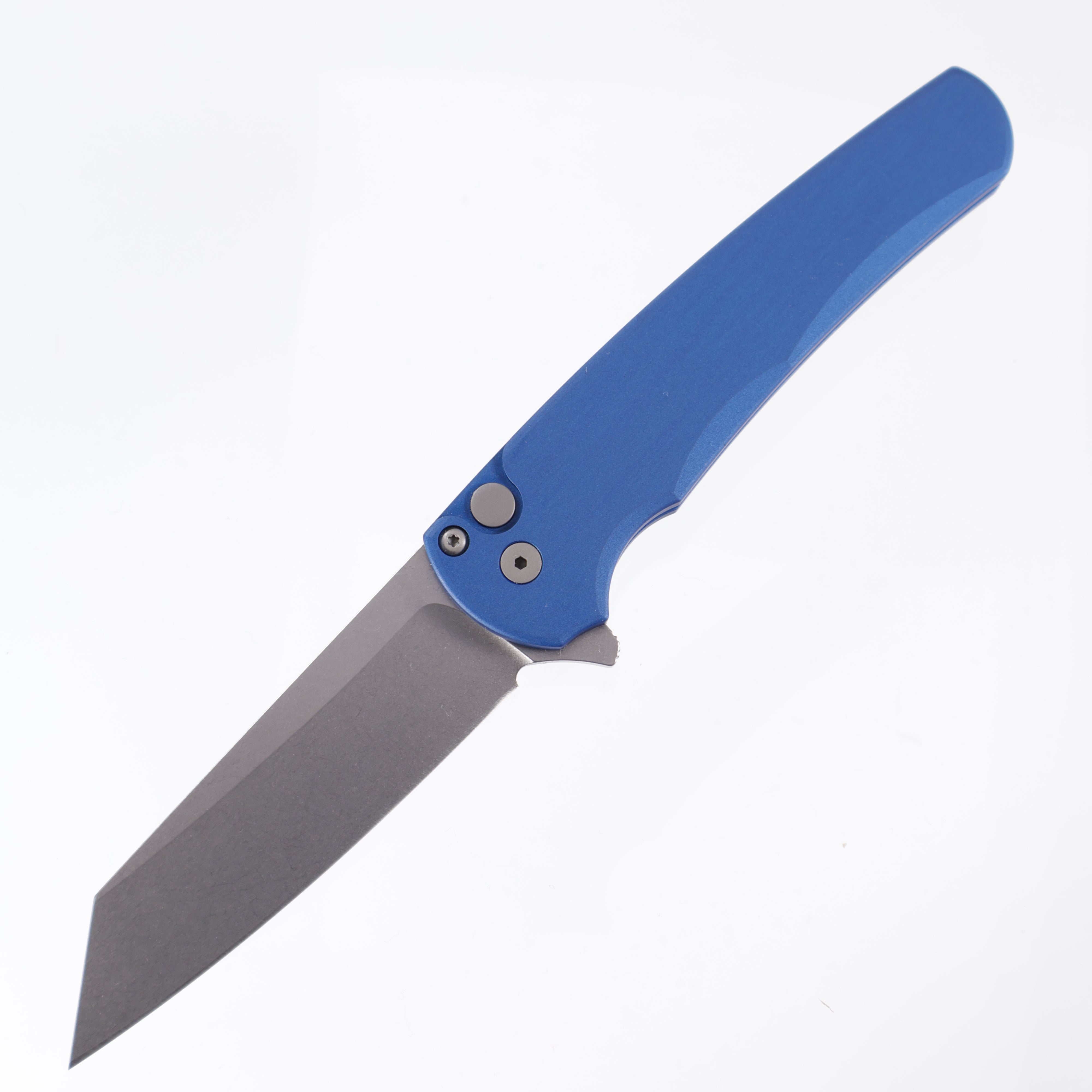 Pro-Tech Malibu - Blue Aluminum - Stonewash Magnacut Reverse Tanto - 5401-BLUE