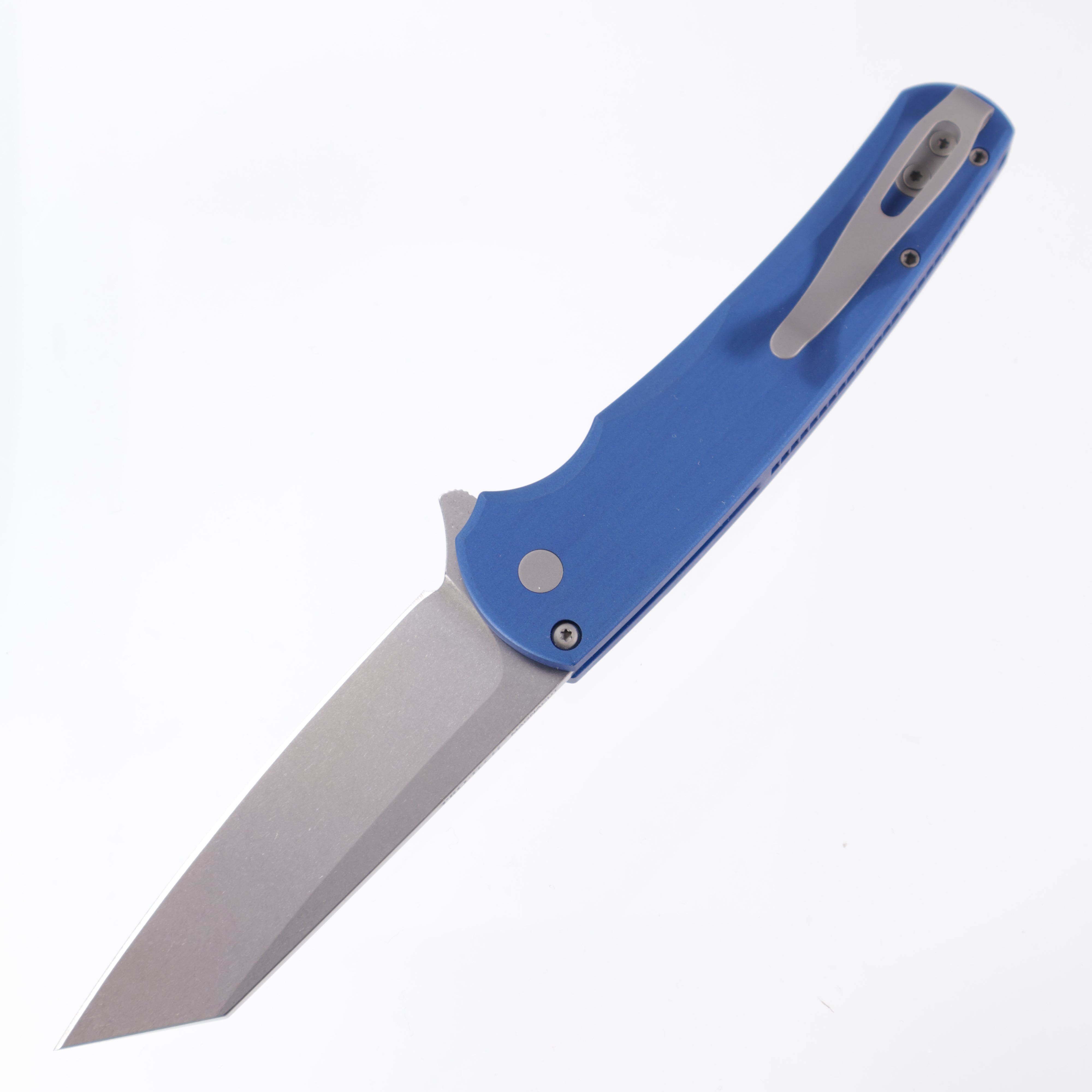 Pro-Tech Malibu - Blue Aluminum - Stonewash Magnacut Reverse Tanto - 5401-BLUE