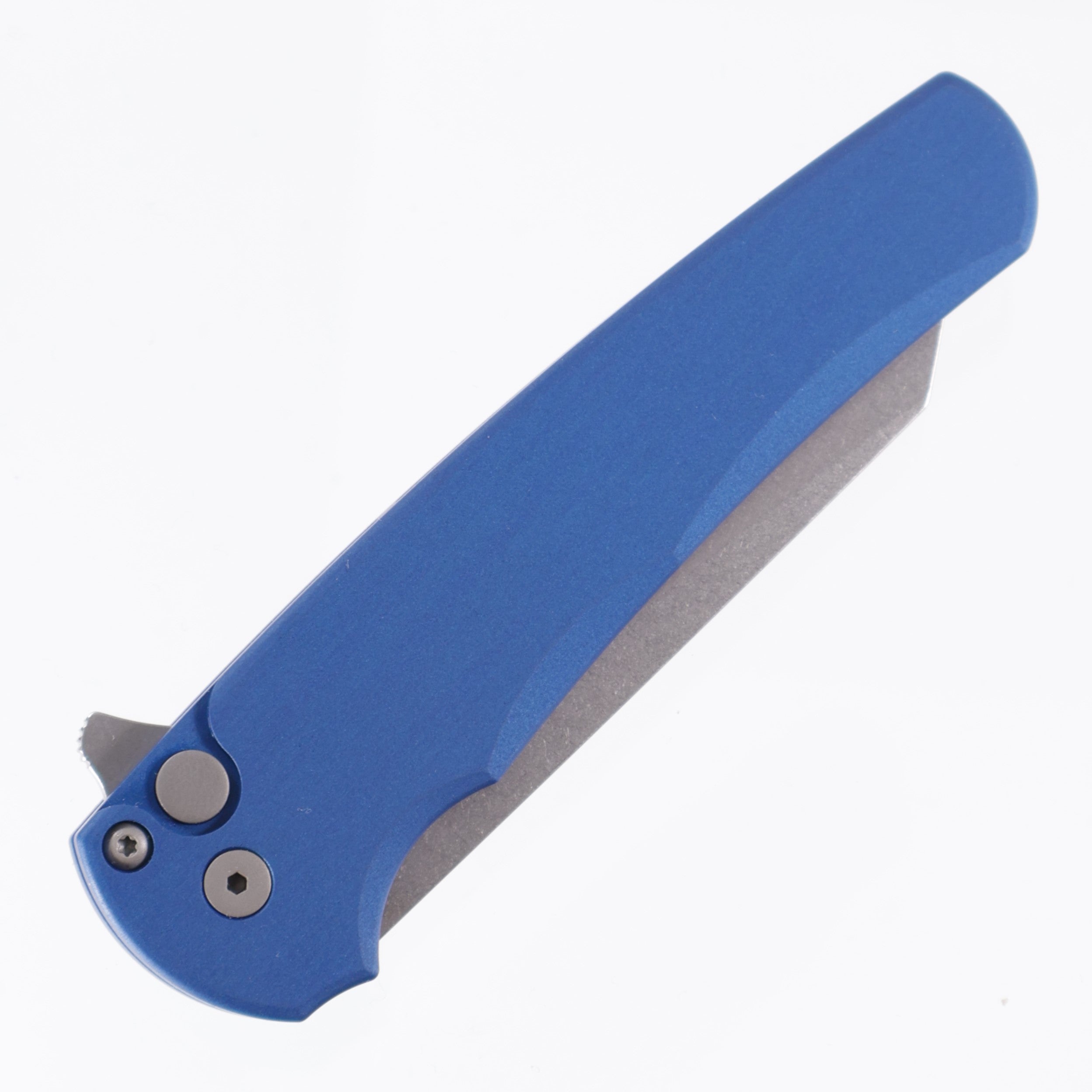 Pro-Tech Malibu - Blue Aluminum - Stonewash Magnacut Reverse Tanto - 5401-BLUE