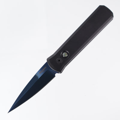Pro-Tech Godson - Black Aluminum w/ Abalone Button - Sapphire PVD 154-CM - 721-SB