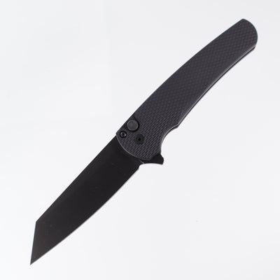 Pro-Tech Malibu - Black Textured Aluminum - DLC S35VN Reverse Tanto - 5406