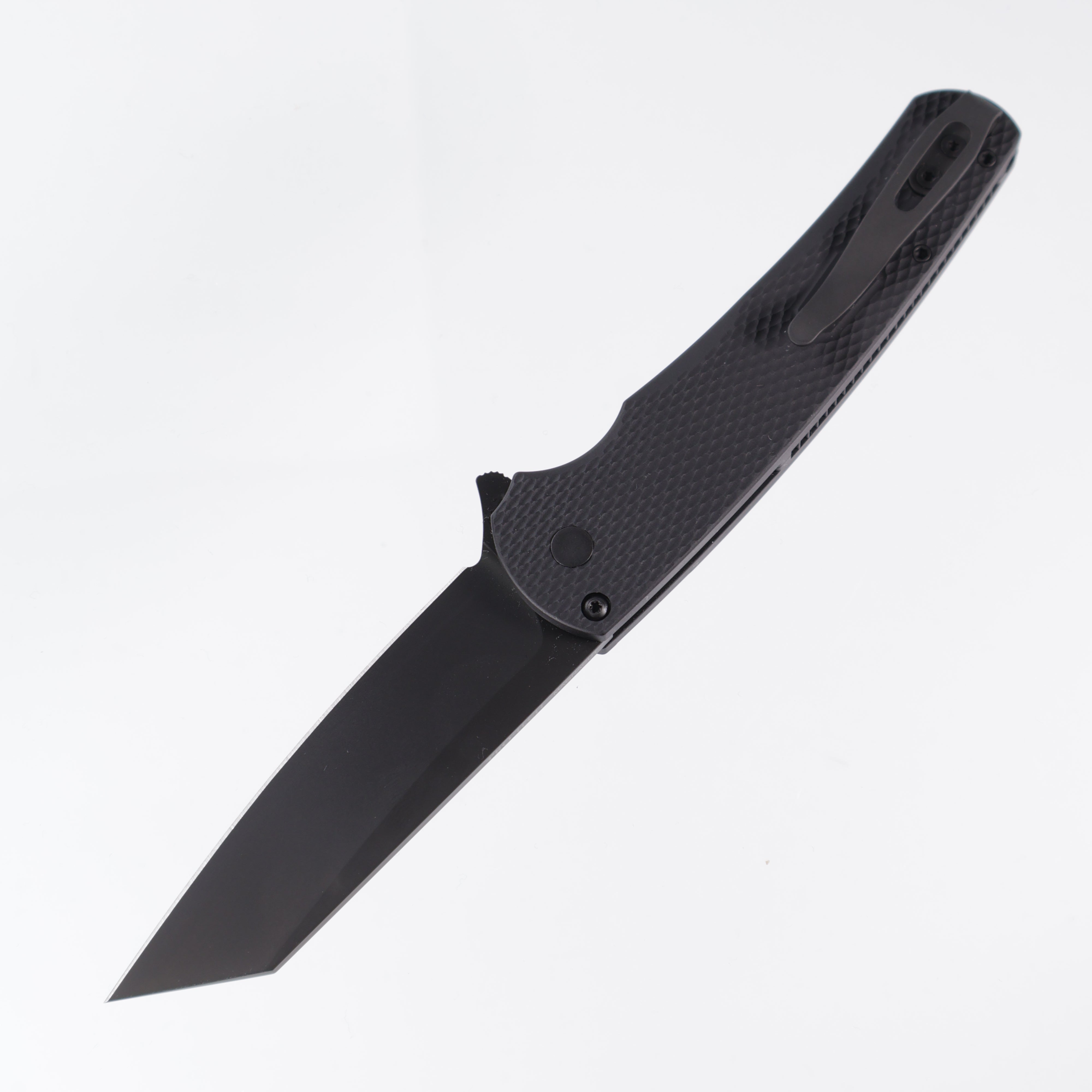 Pro-Tech Malibu - Black Textured Aluminum - DLC S35VN Reverse Tanto - 5406