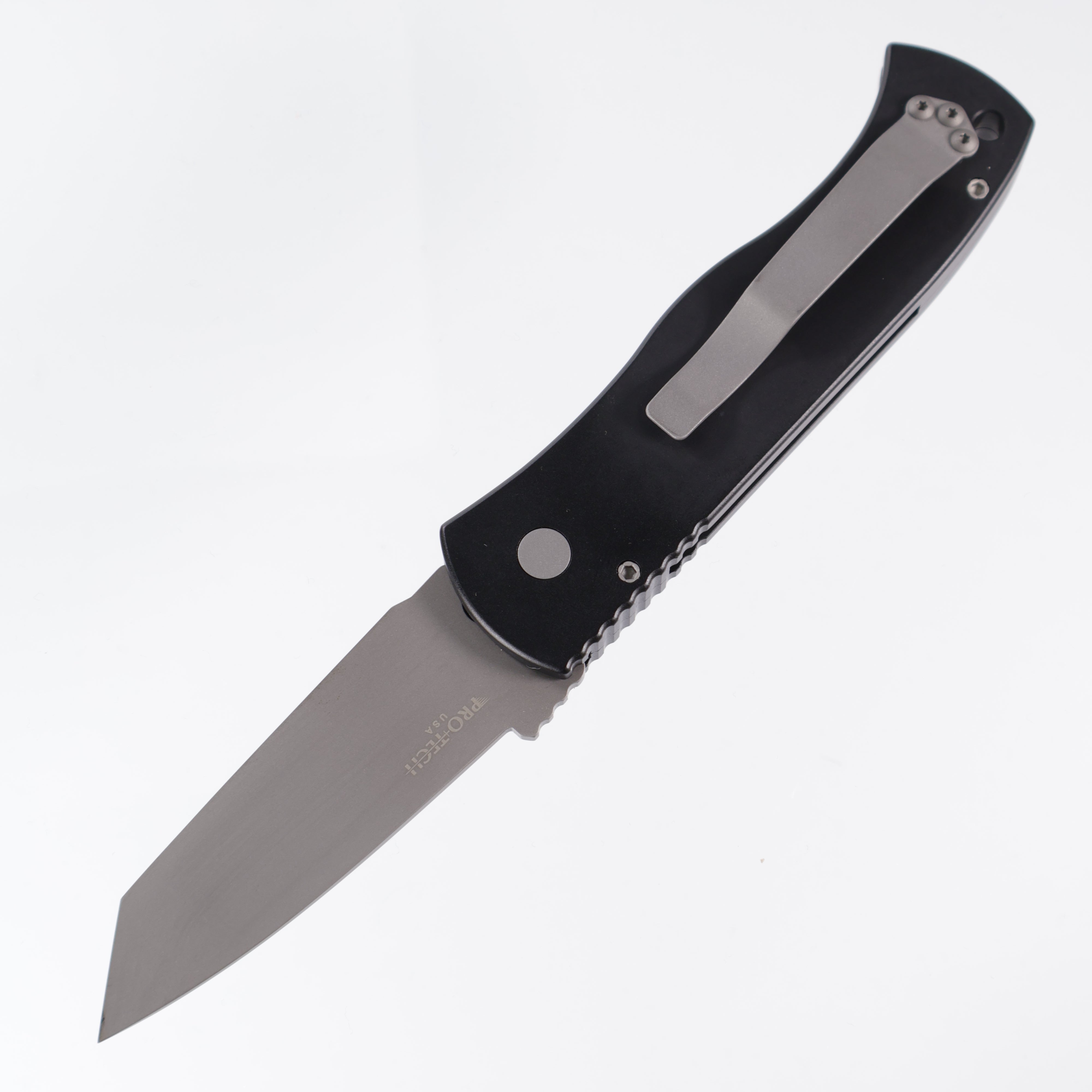 ProTech E7T01 Emerson CQC7 3.25" Chisel Tanto Blasted Blade Black Handle Auto Knife