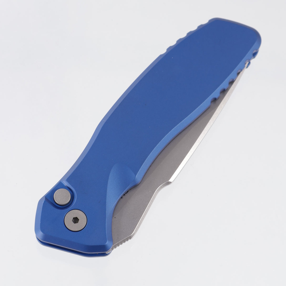 Pro-Tech Spartan Pallas Auto - Blue Aluminum - Stonewash Magnacut - SB1101-BLUE