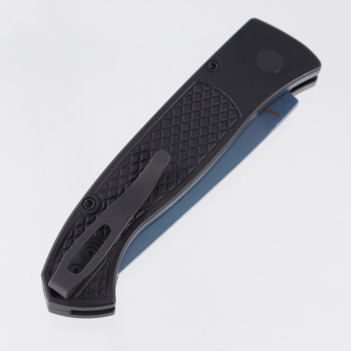 Pro-Tech Brend Classic - Black Diamond Texture Aluminum w/ Abalone Button - Sapphire PVD Magnacut - WB1106-SB