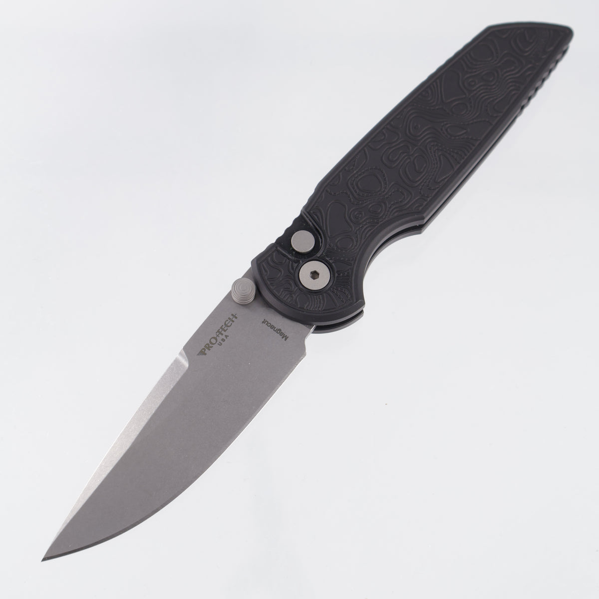 Pro-Tech TR-3 Integrity - Black Topo Texture Aluminum - Stonewash Magnacut - INT1105-TOPO