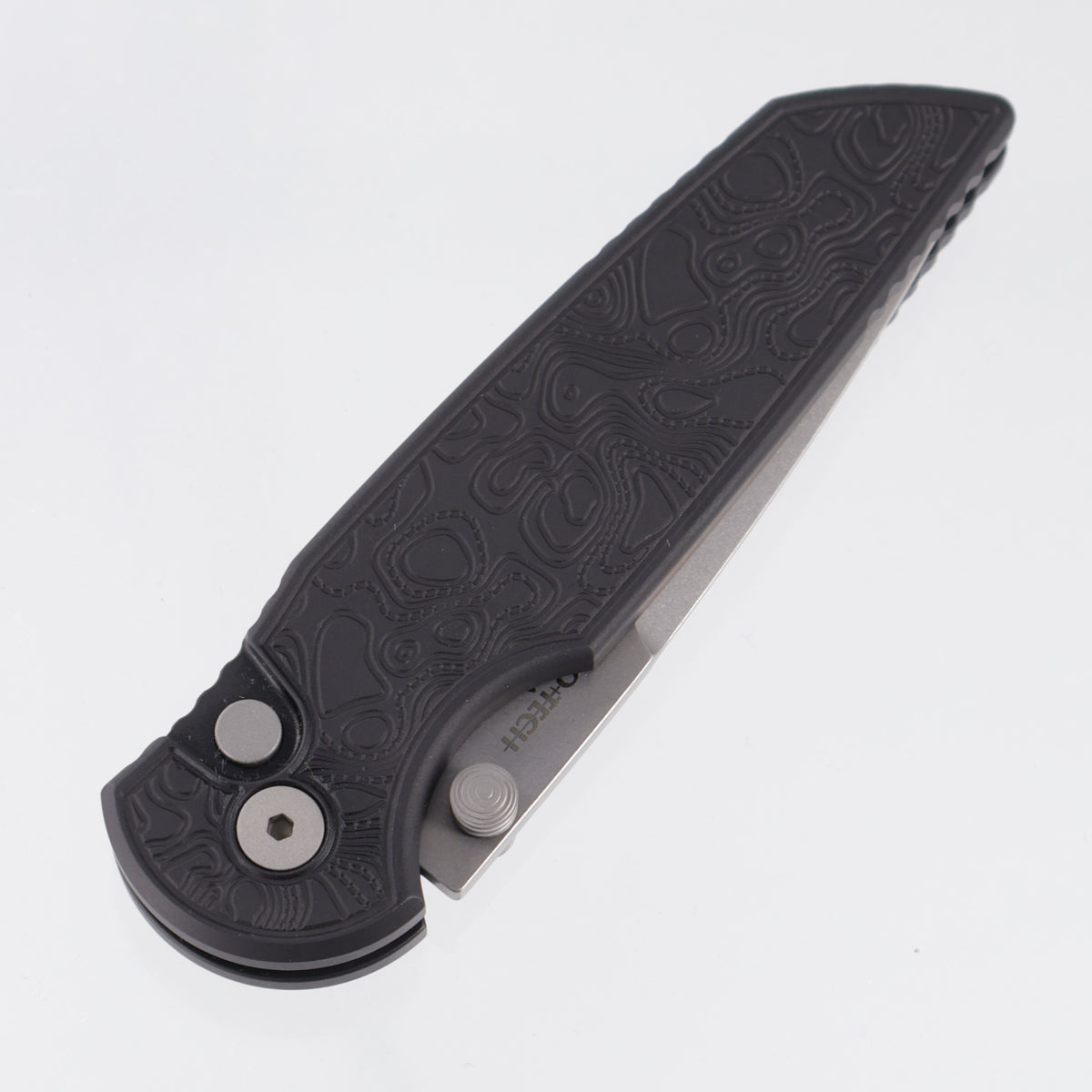 Pro-Tech TR-3 Integrity - Black Topo Texture Aluminum - Stonewash Magnacut - INT1105-TOPO