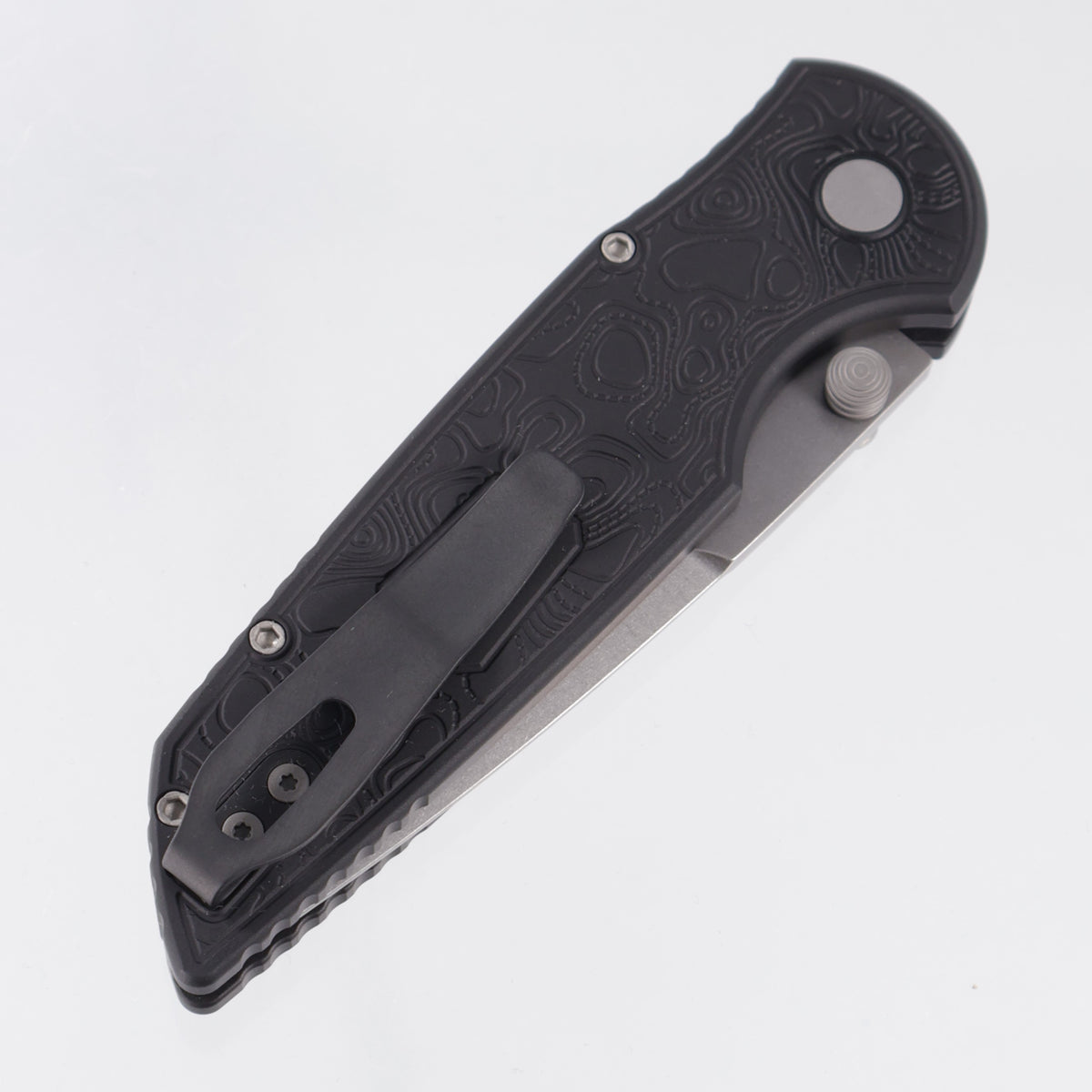 Pro-Tech TR-3 Integrity - Black Topo Texture Aluminum - Stonewash Magnacut - INT1105-TOPO