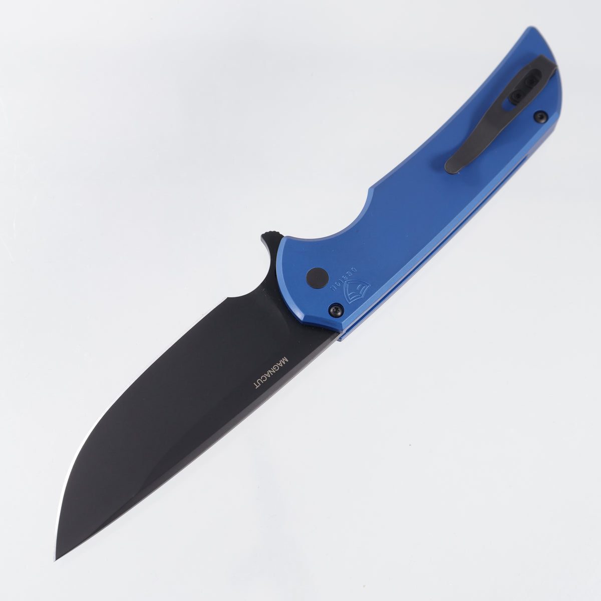 Pro-Tech Mordax - Blue Aluminum w/ Black Lip Pearl Button - DLC Magnacut - MX103-LTD BLUE