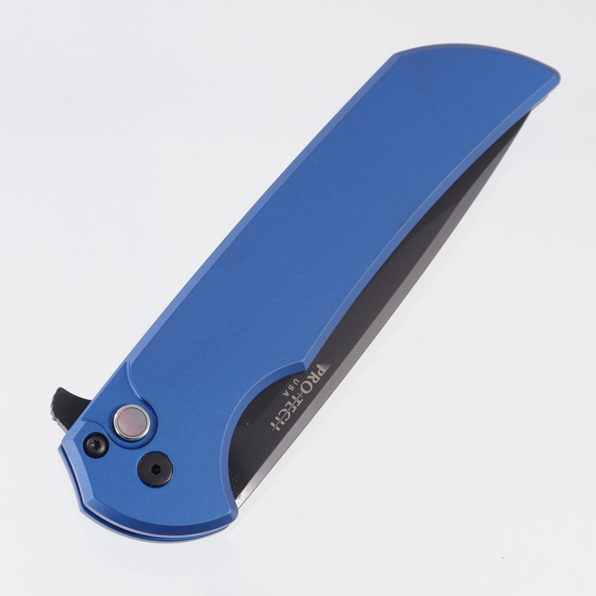 Pro-Tech Mordax - Blue Aluminum w/ Black Lip Pearl Button - DLC Magnacut - MX103-LTD BLUE