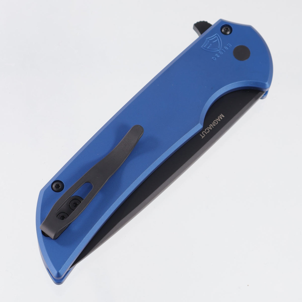 Pro-Tech Mordax - Blue Aluminum w/ Black Lip Pearl Button - DLC Magnacut - MX103-LTD BLUE