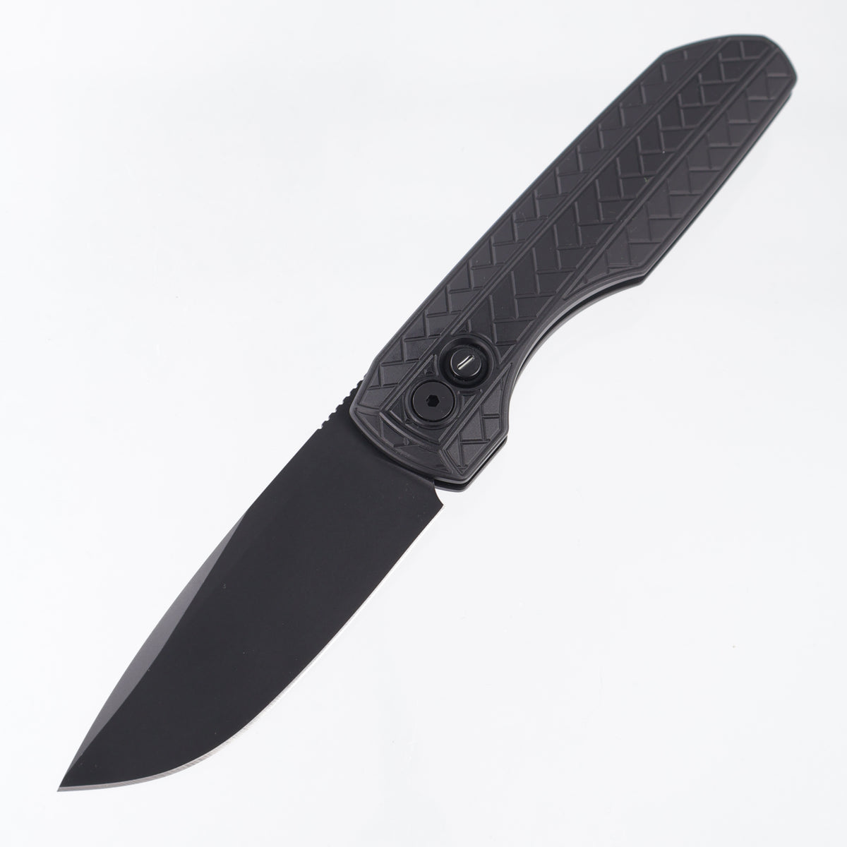 Pro-Tech Vero Synapse 2 Auto Operator - Black Herringbone Texture Aluminum w/ Tritium Button Inlay - Sterile DLC MagnaMax - VERO2106 MM-OP