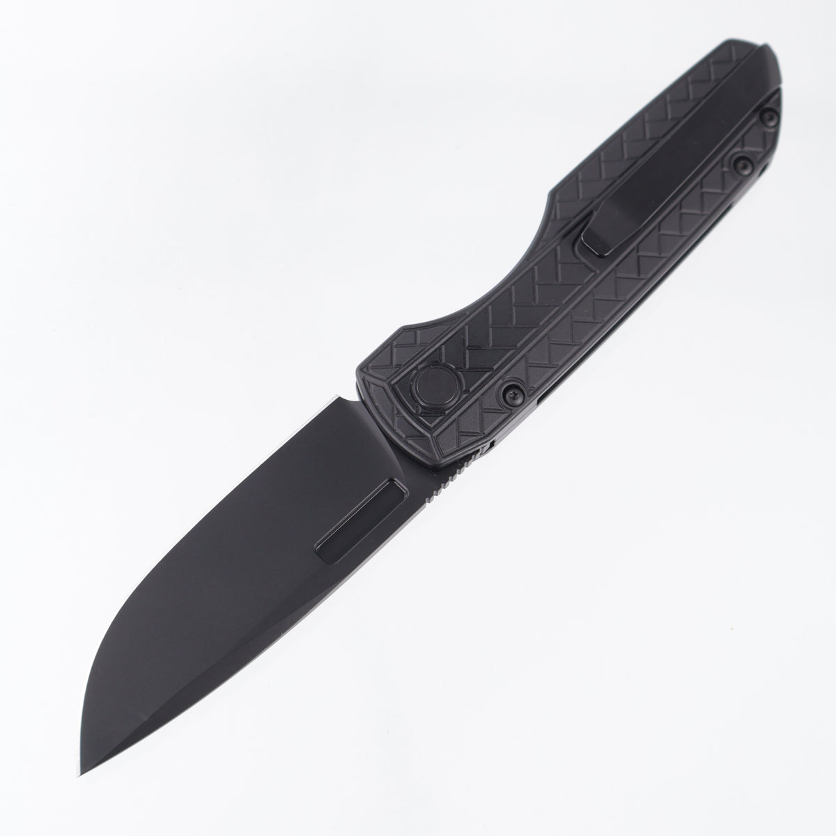 Pro-Tech Vero Synapse 2 Auto Operator - Black Herringbone Texture Aluminum w/ Tritium Button Inlay - Sterile DLC MagnaMax - VERO2106 MM-OP