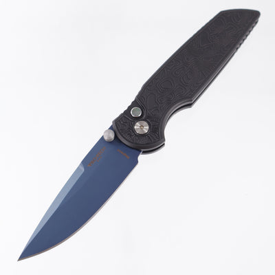 Pro-Tech TR-3 Integrity - Black Topo Texture Aluminum w/ Black Lip Pearl - Denim PVD Magnacut - CCKSF26.INT.1