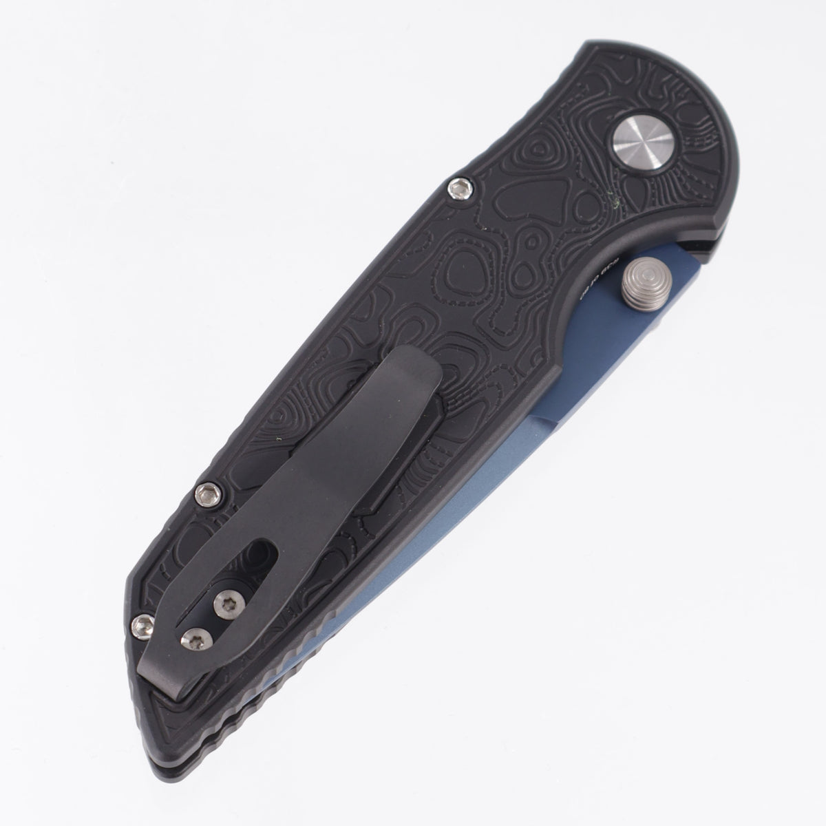 Pro-Tech TR-3 Integrity - Black Topo Texture Aluminum w/ Black Lip Pearl - Denim PVD Magnacut - CCKSF26.INT.1