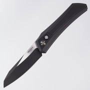 Pro-Tech Oligarch - Black Aluminum w/ Mother of Pearl Button - Two-Tone DLC Magnacut - DS103-LTD