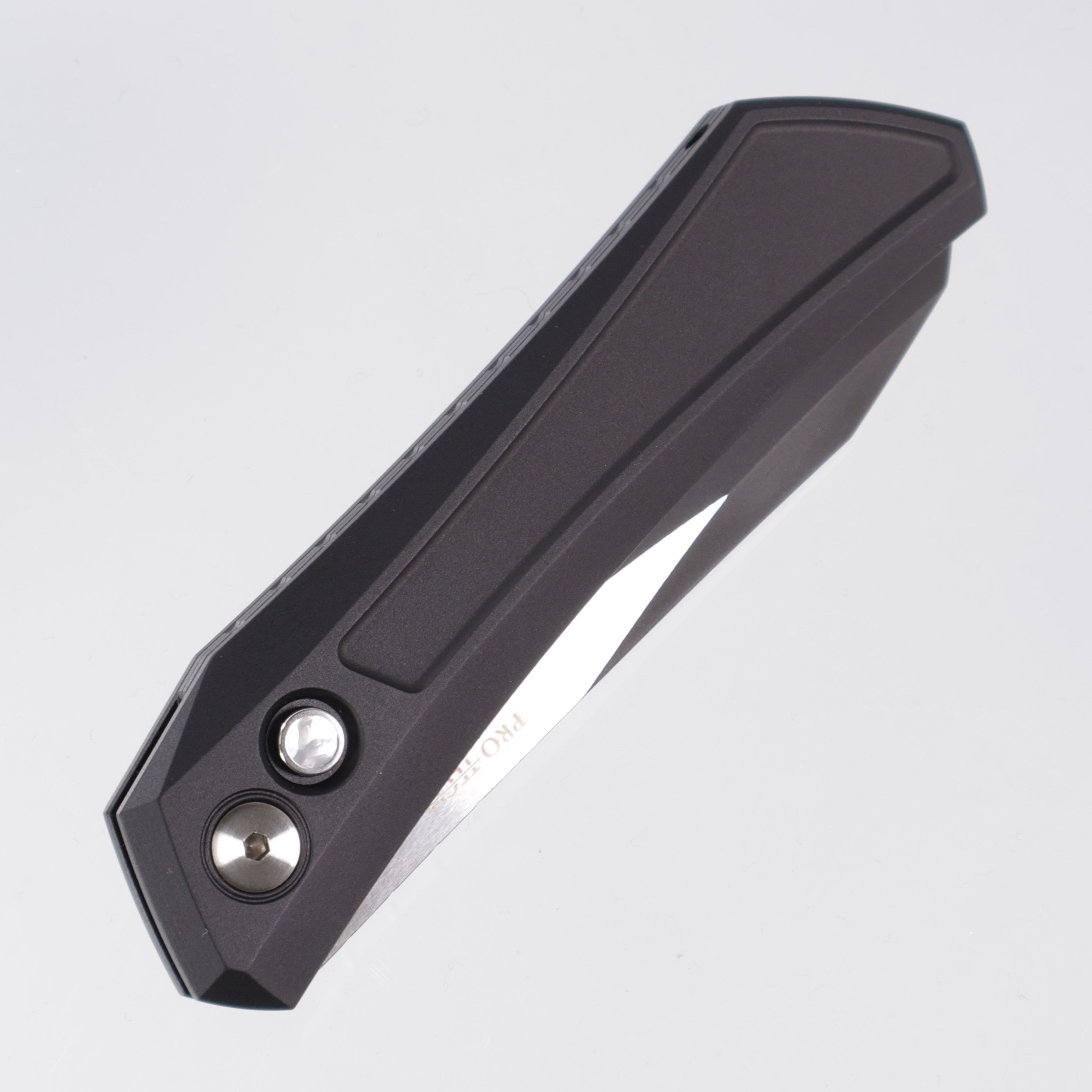 Pro-Tech Oligarch - Black Aluminum w/ Mother of Pearl Button - Two-Tone DLC Magnacut - DS103-LTD