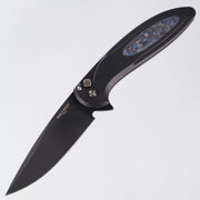 Pro-Tech Cambria 2 - Black Aluminum w/ Blue TechnoCarbo Inlay & Black Lip Pearl Button - DLC Magnacut - CF2103-LTC TC BLUE