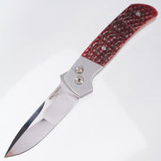 Protech 2025 ATCF Custom 003 - Grey Handle w/ Jigged Bone Inlay & Mosaic Pin Button - Mike Irie Mirror Polish