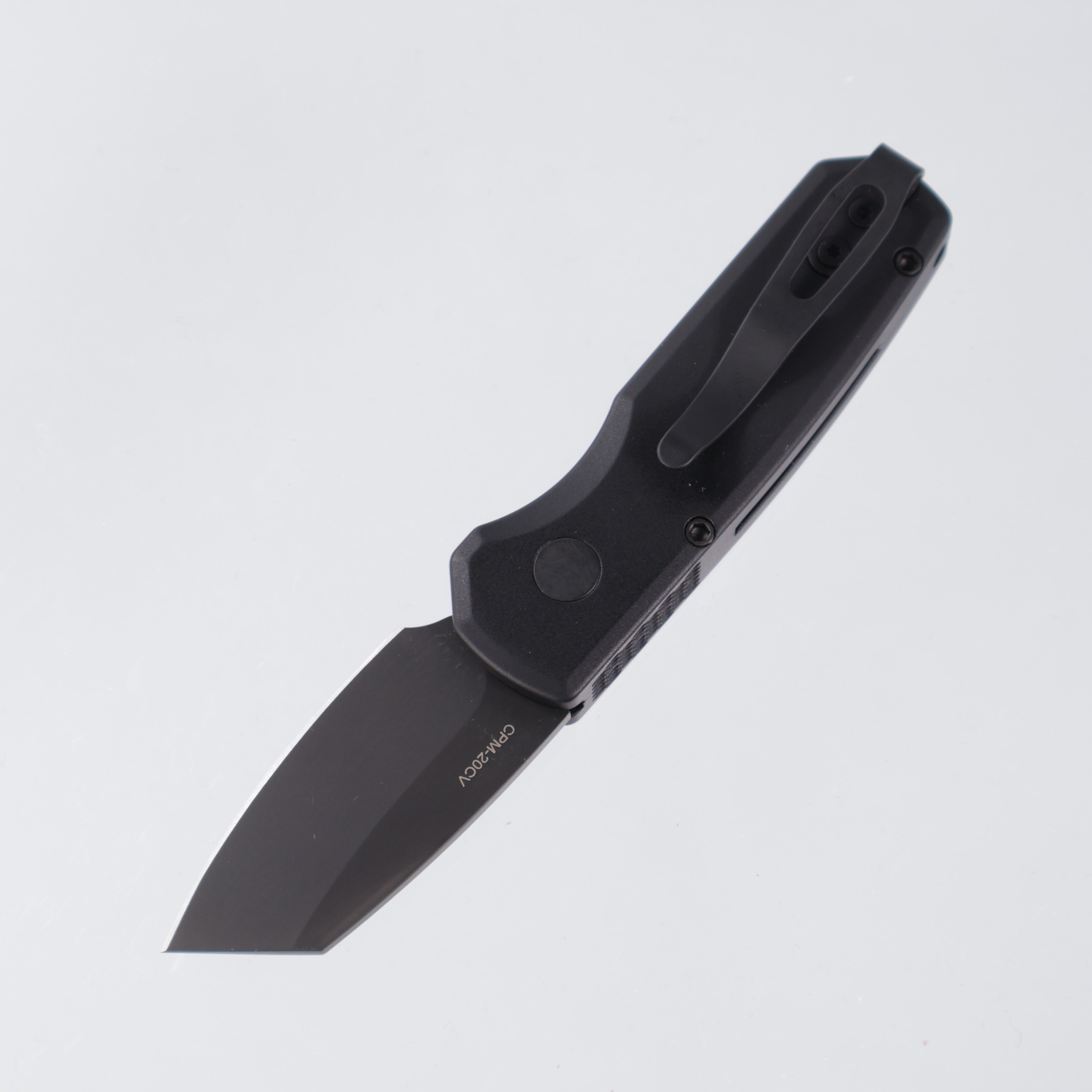 Pro-Tech Runt 5 - Black Aluminum - DLC 20CV Reverse Tanto - R5203