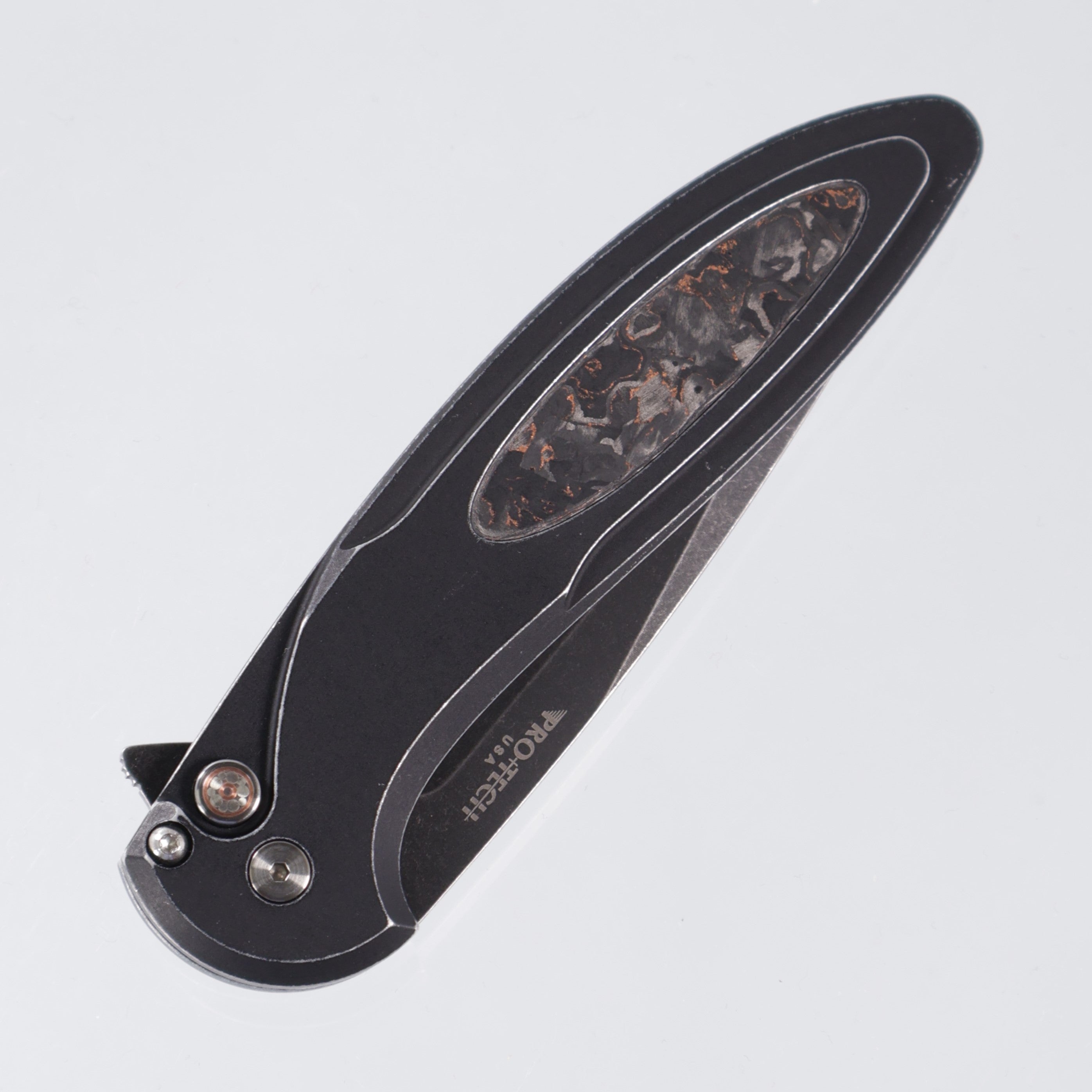 Pro-Tech Cambria 2 - Black Battleworn Aluminum w/ Copper TechnoCarbo Inlay & Black Lip Pearl Button - DLC Wash Magnacut - NYCKS.Cambria.1