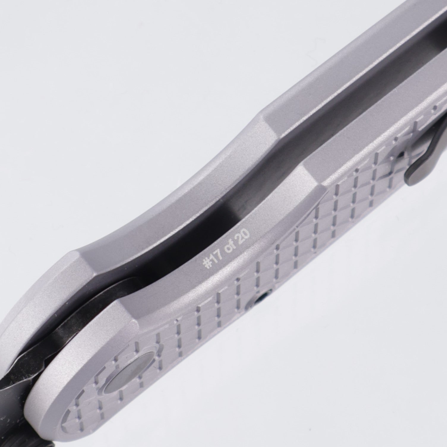 Pro-Tech TR-3 Integrity- Grey Aluminum w/ Relic Milling & Black Lip Pearl Button - DLC-Wash S35VN - NYCK.INT.1