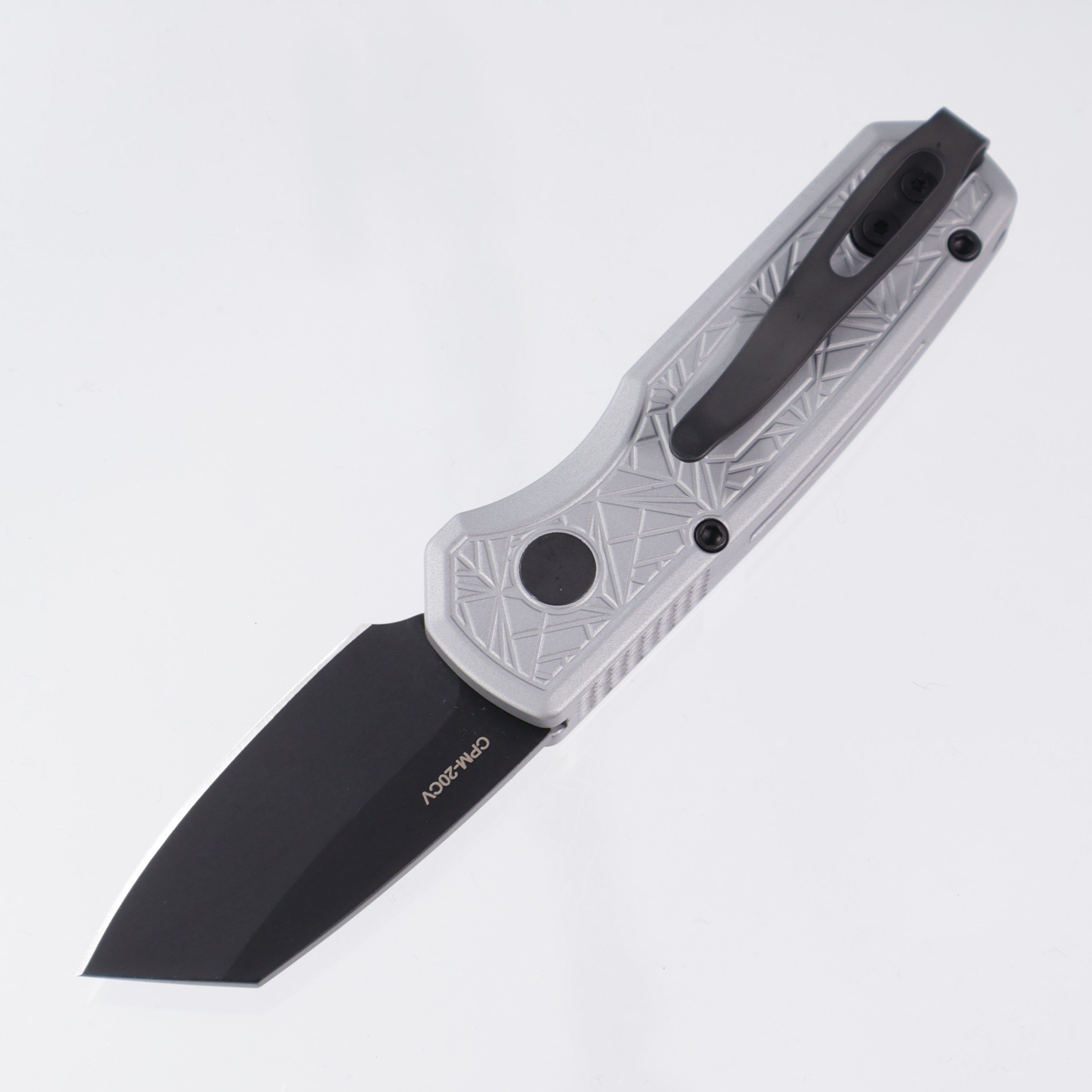 Pro-Tech Runt 5 - Grey Aluminum w/ Nexus Pattern - DLC 20CV Reverse Tanto - R5203-GREY Nexus
