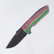 Protech SBR Unique Micarta (One of a Kind) - Unique Micarta Lid w/ Abalone button - DLC S35VN