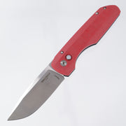 Pro-Tech x Vero Synapse Auto - Red Linen Micarta Lid w/ Mother of Pearl Button - Satin Magnacut - CCKSF25.Vero.1