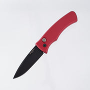 Pro-Tech Duke 2 - Red Aluminum w/ Black Lip Pearl Button - DLC Magnacut - CCKSF25.Duke.1