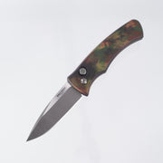 Pro-Tech Duke 2 - Woodland Camo Anodized Aluminum w/ Black Lip Pearl Button - Satin Magnacut - CCKSF25.Duke.2