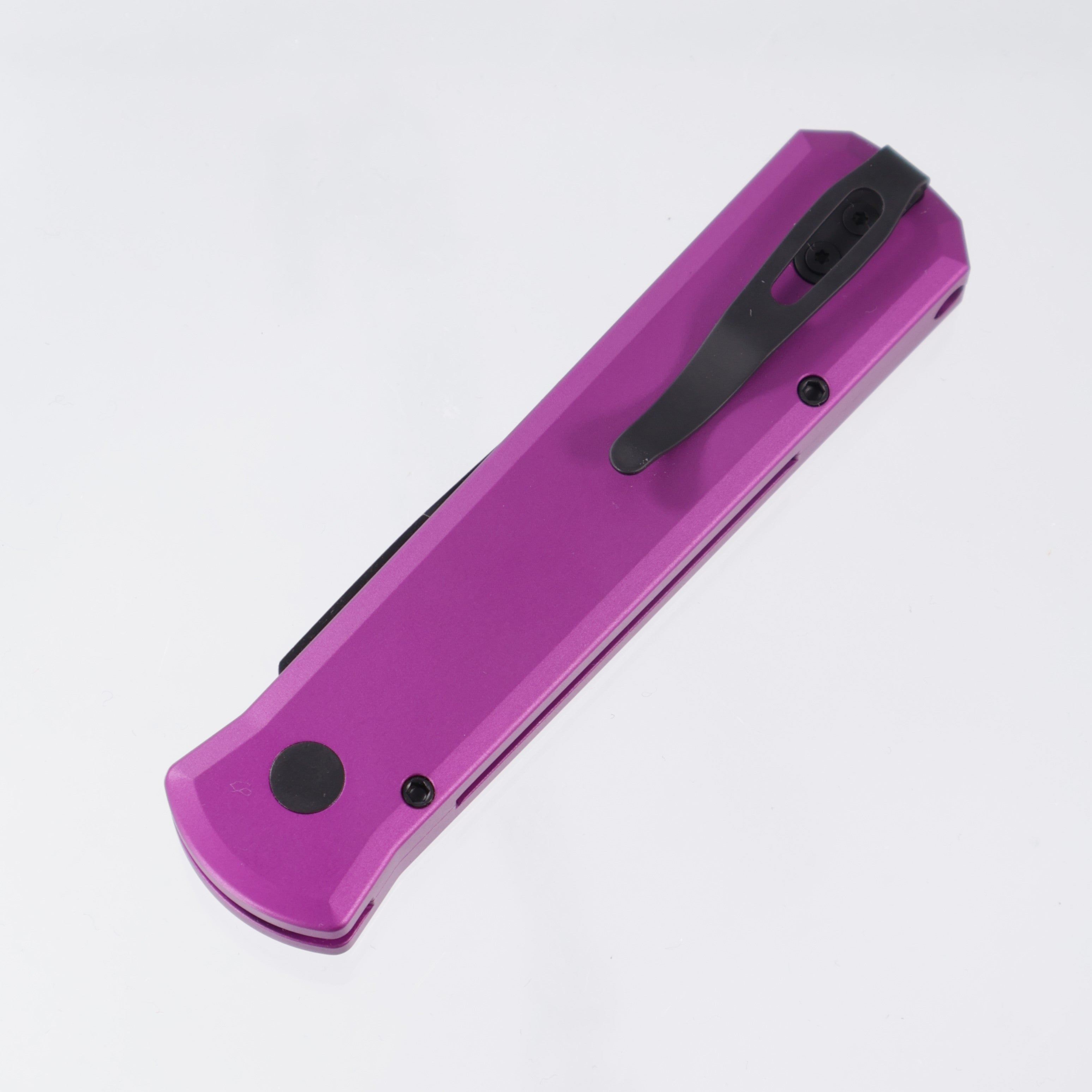 Pro-Tech Godson - Purple Aluminum w/ Marble Carbon Fiber Inlay - Pearl Button - DLC Wash 20CV - 7211-Marble CF Purple DLCW