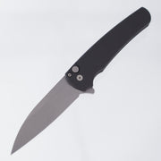 Pro-Tech Malibu - Black Aluminum - Stonewash Wharncliffe Magnacut - 5301