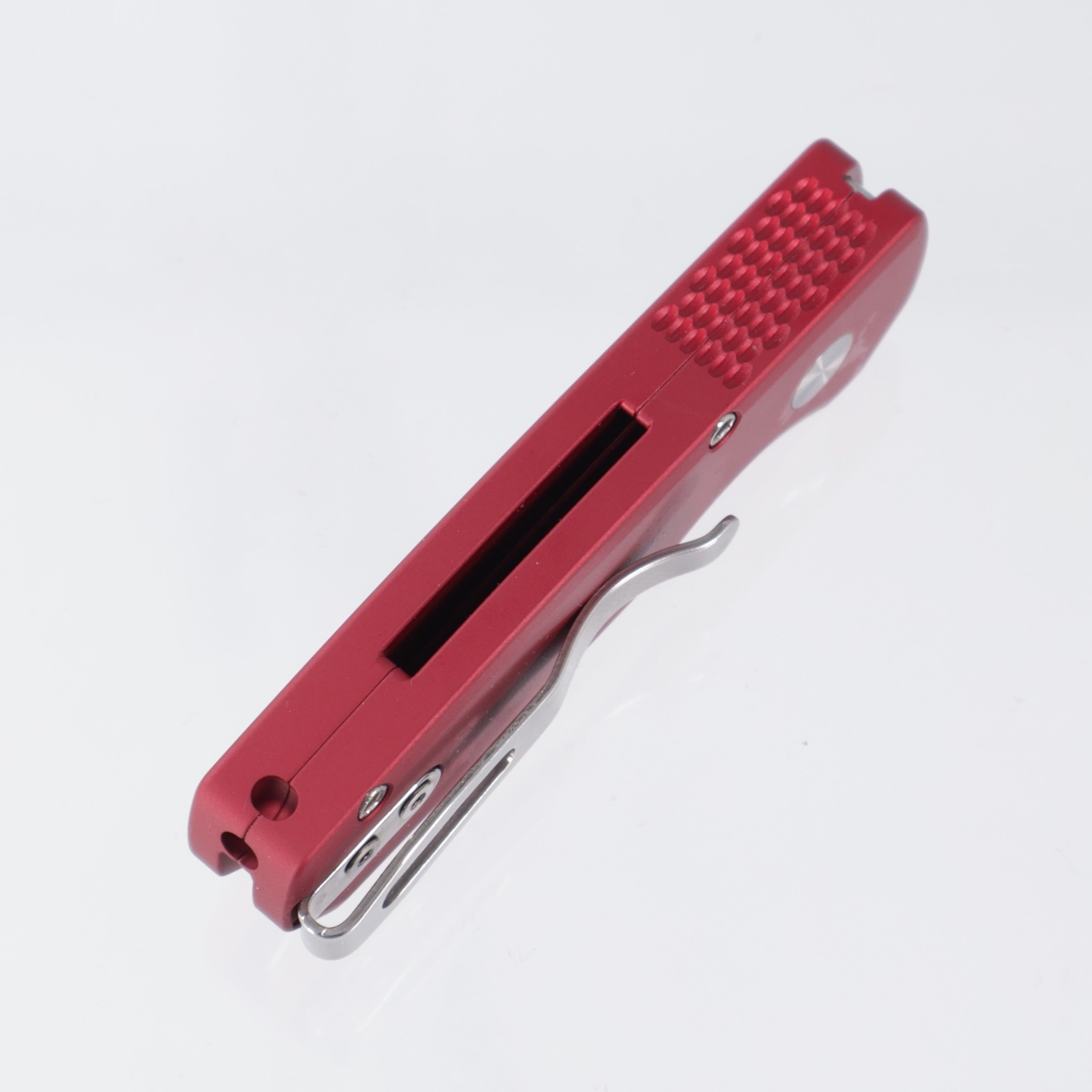 Pro-Tech Runt 5 - Red Aluminum w/ White Pearl Button - Satin Magnacut Wharncliffe - R5300-LTD Red