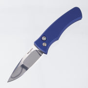 Pro-Tech Duke 2 - Navy Blue Aluminum w/ Abalone Button - Mirror Polished 154CM - 2025 Duke Custom 004