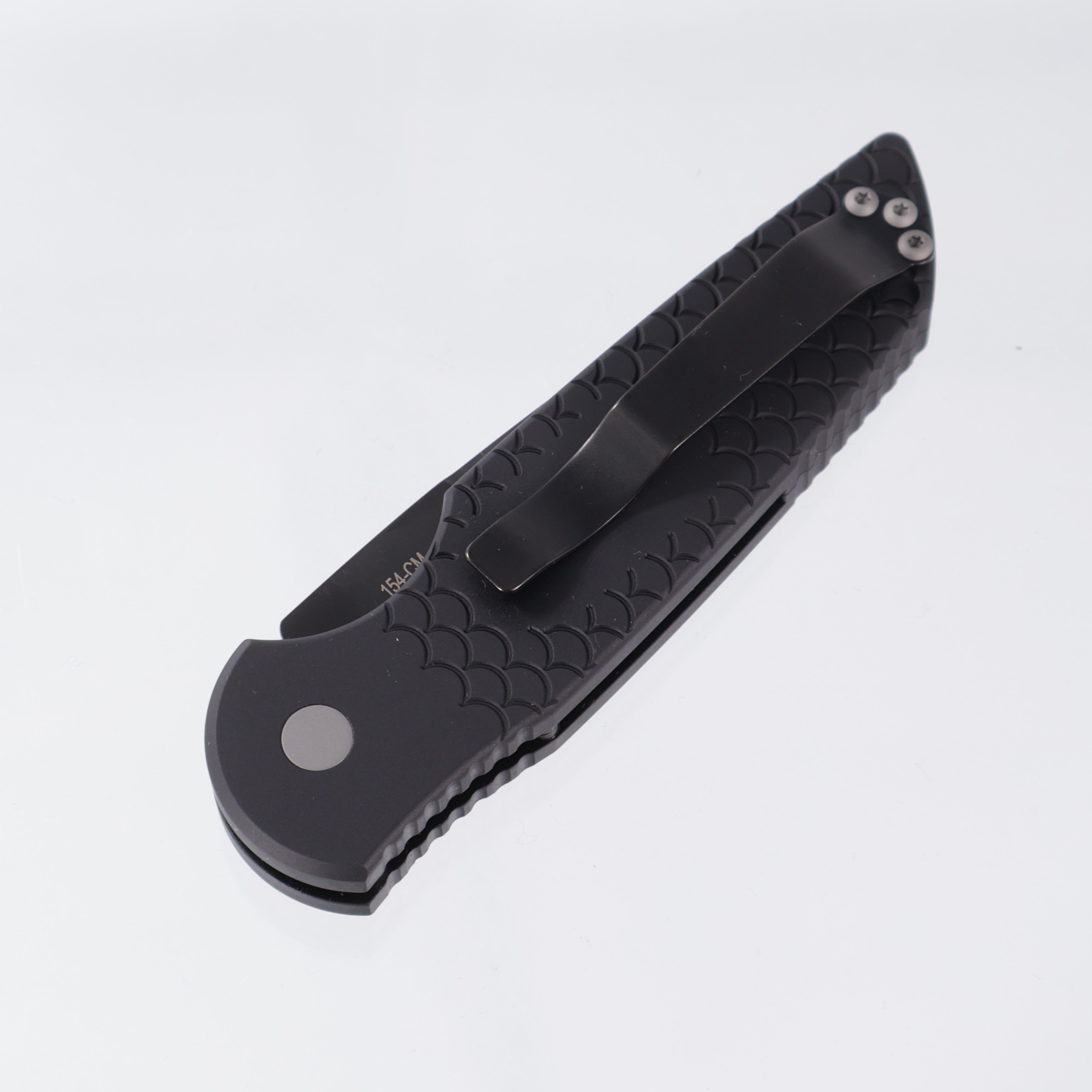 Pro-Tech TR-3 X1 Auto - Black Aluminum w/ Fishscale Texture - DLC 154CM - TR-3 X1 M (TR3)