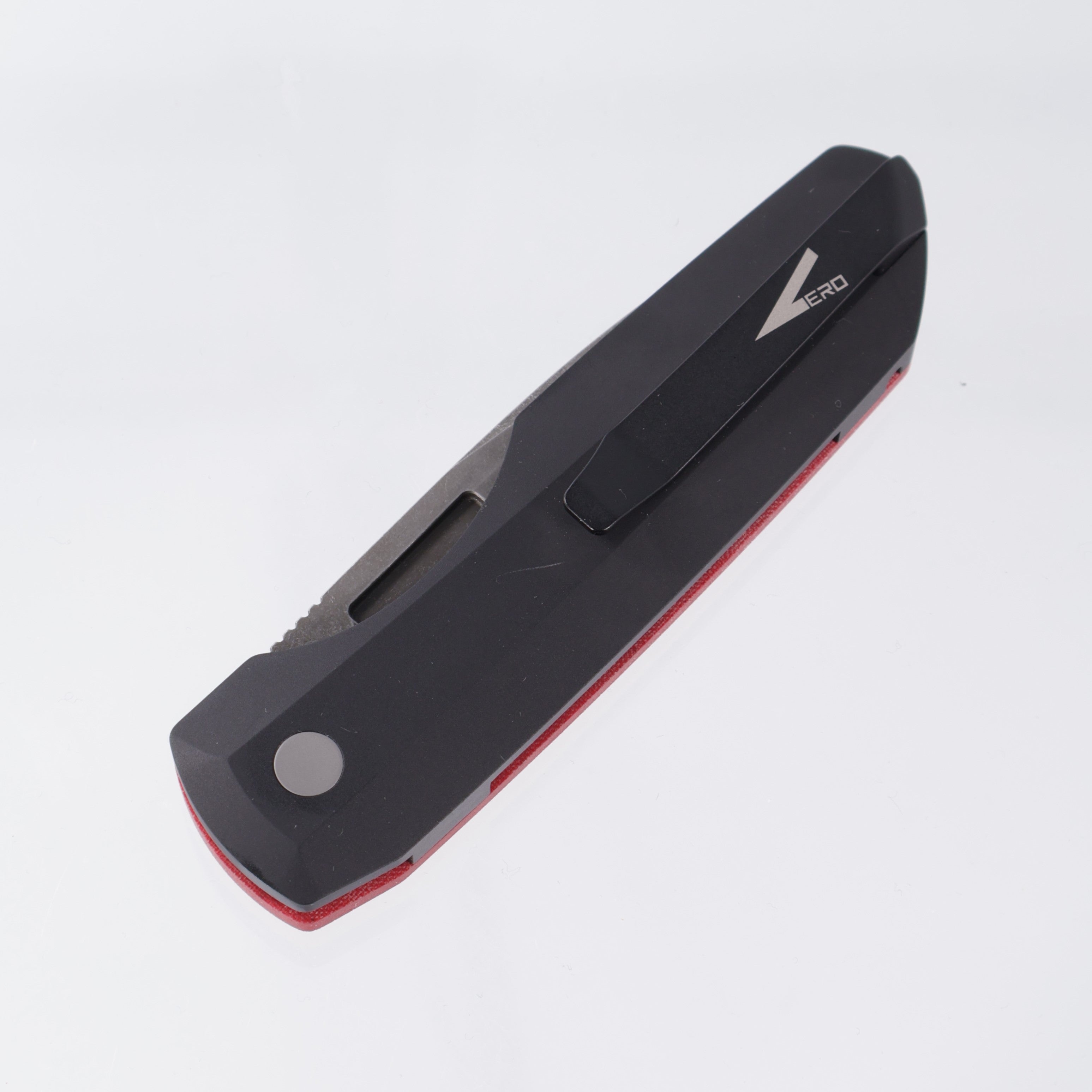 Pro-Tech x Vero Synapse Auto - Red Linen Micarta Lid - Acid Wash Magnacut - VERO1211-AW RED LINEN