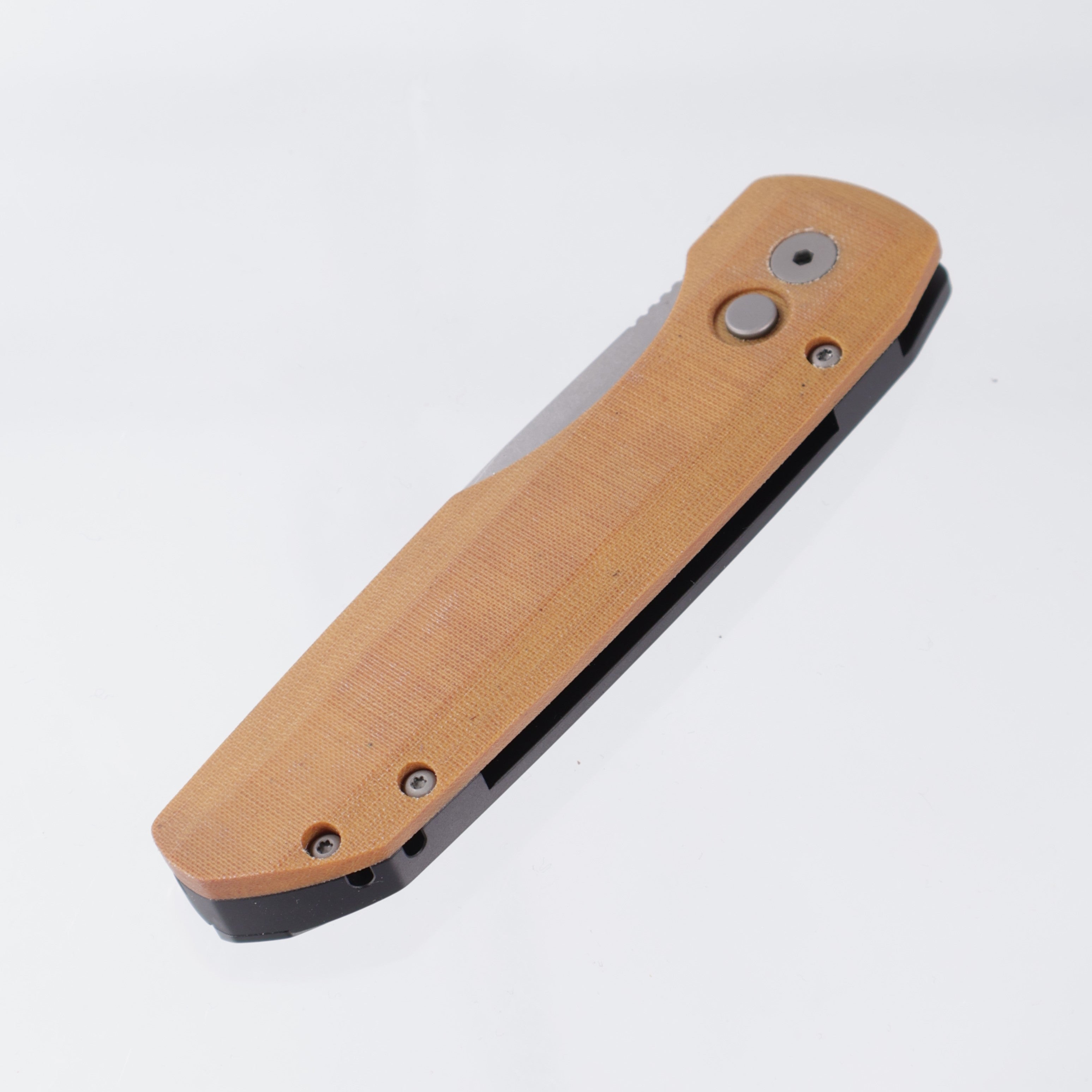 Pro-Tech x Vero Synapse Auto - Natural Linen Micarta Lid - Stonewash Magnacut - VERO1211-NATURAL LINEN