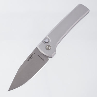 Pro-Tech Scapegoat Compact *PROTOTYPE* - Grey Aluminum w/ White Pearl button - Stonewash Proto-MagnaMax - CCKSS26.Scapegoat.1
