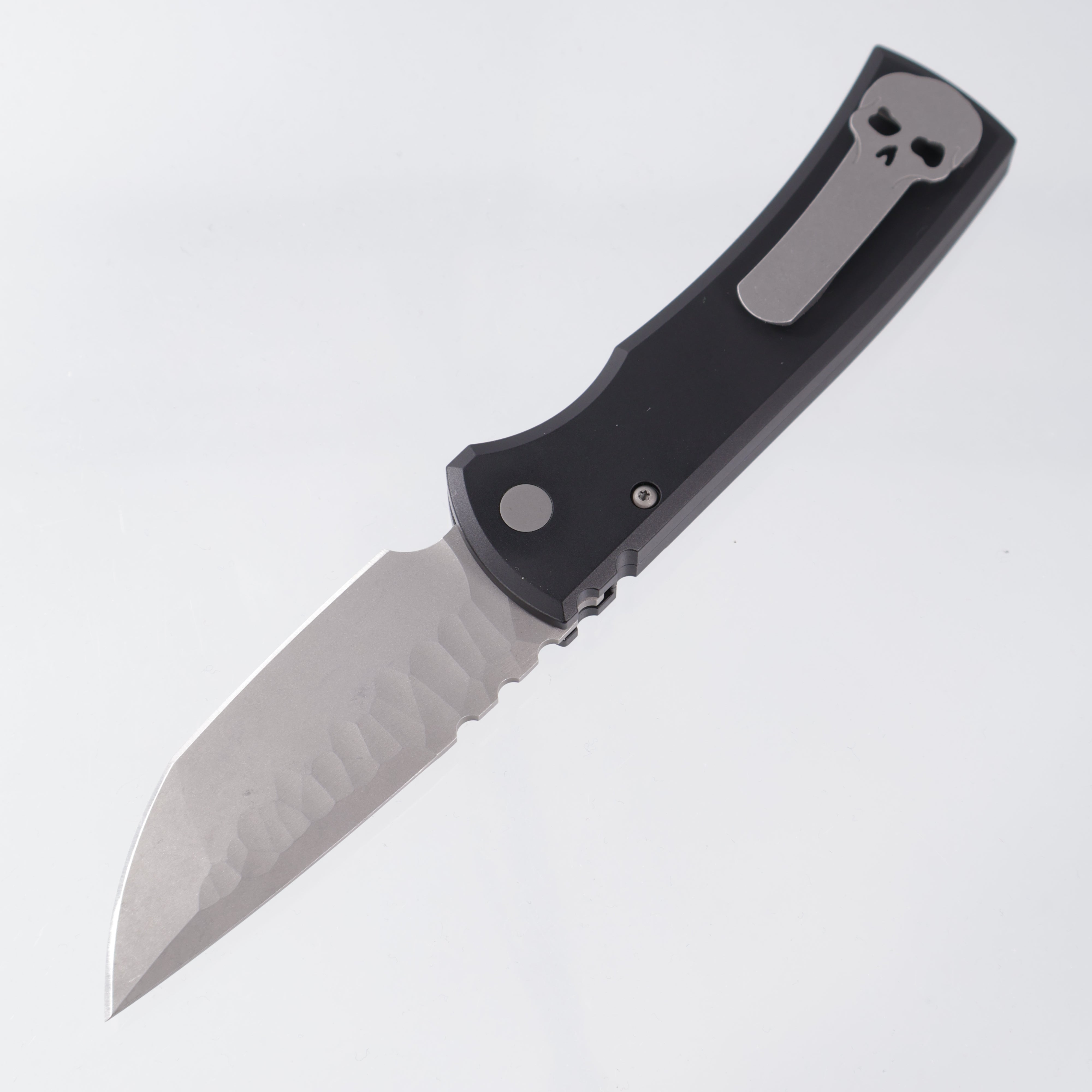 Chaves Redencion Auto Tanto - Black Aluminum Handle - Dark Stonewash Rocked S35VN