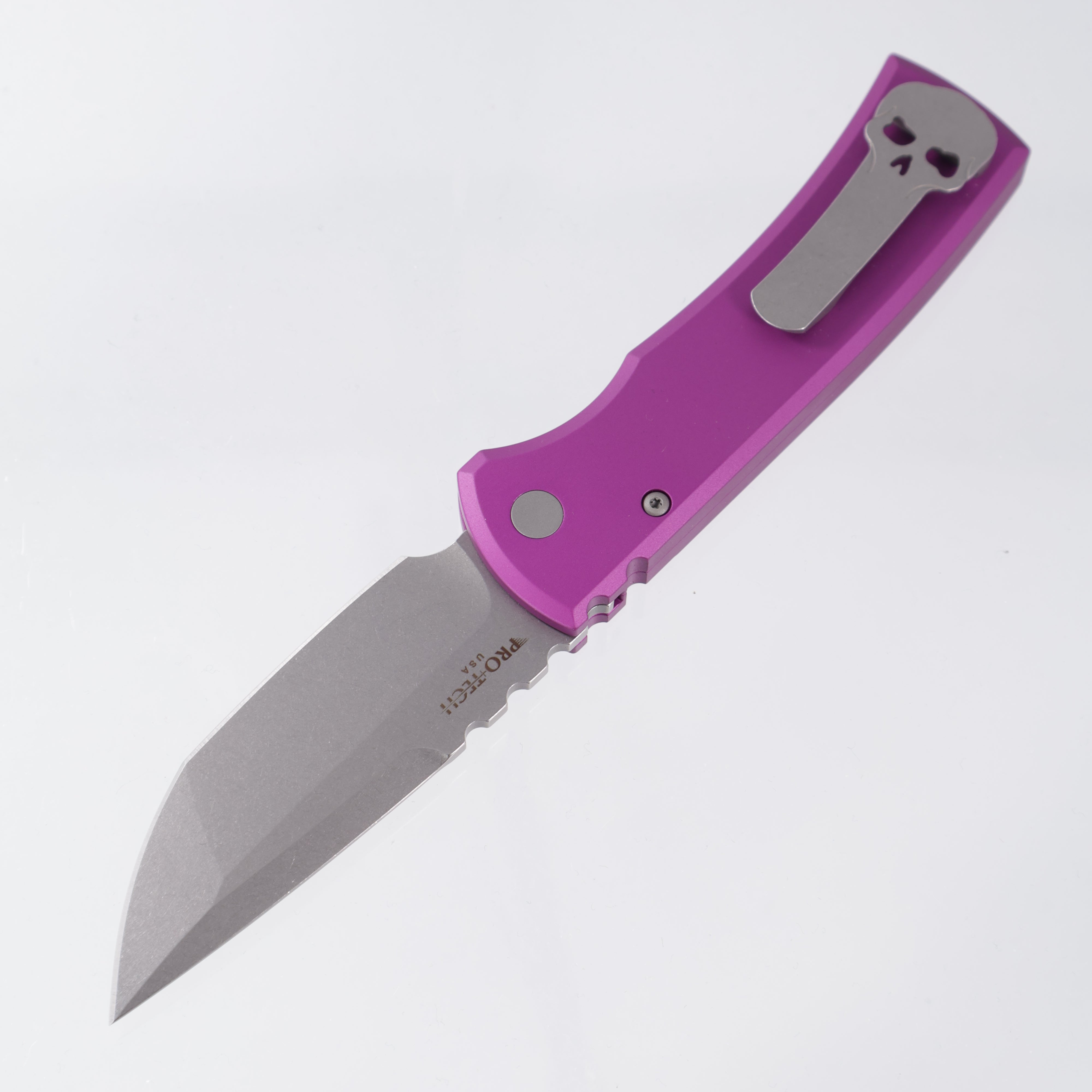 Chaves Redencion Auto Tanto - Purple Aluminum Handle - Stonewash S35VN