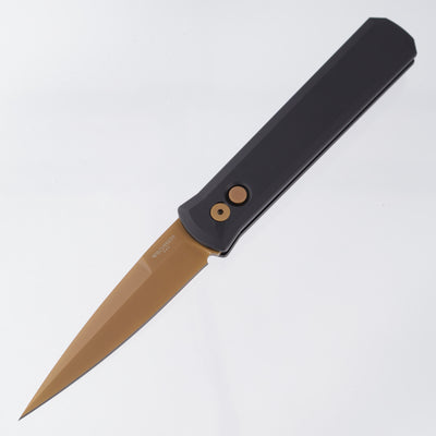 Pro-Tech Godfather - Black Aluminum w/ Tan PVD Hardware - Tan PVD 154CM - 921-TAN