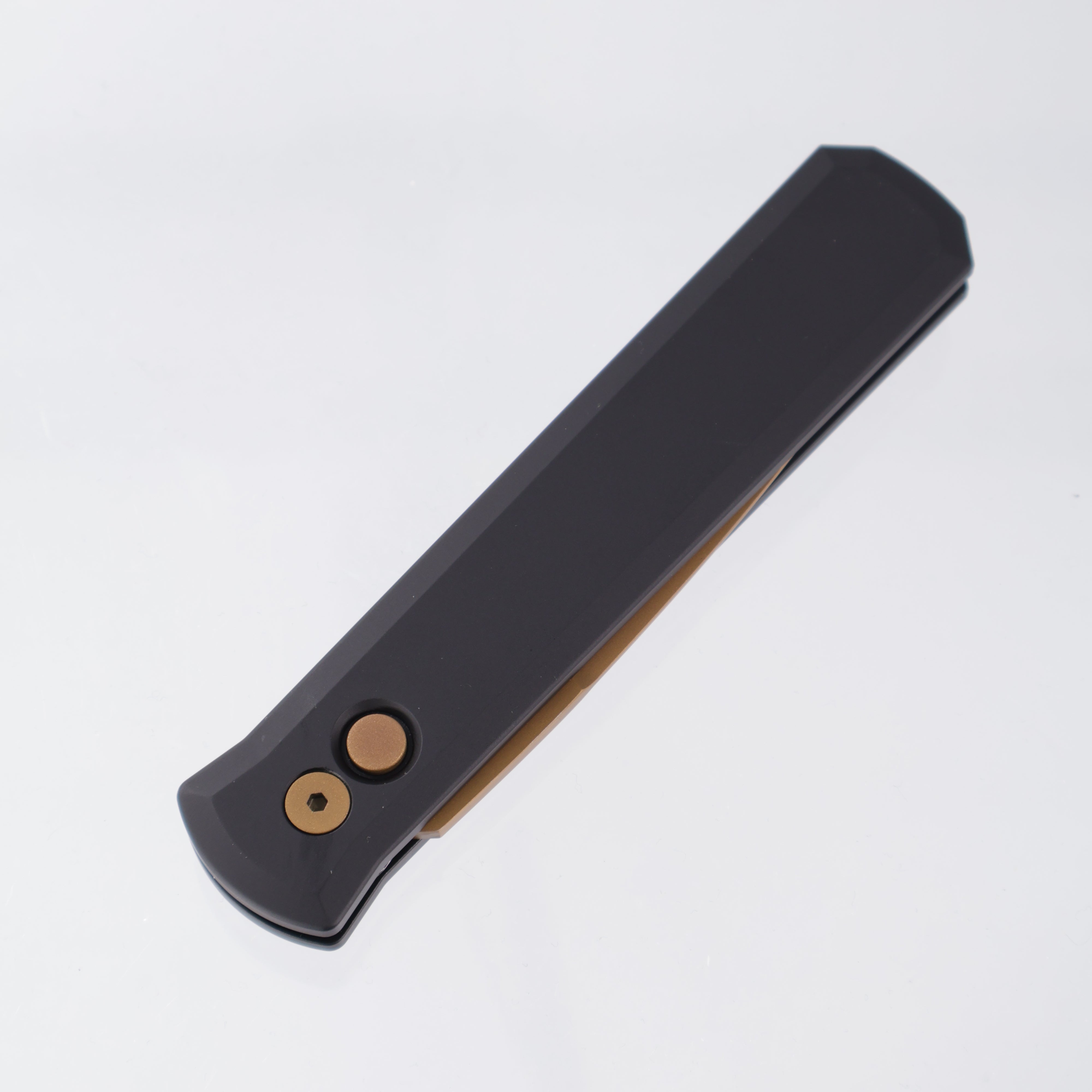 Pro-Tech Godfather - Black Aluminum w/ Tan PVD Hardware - Tan PVD 154CM - 921-TAN