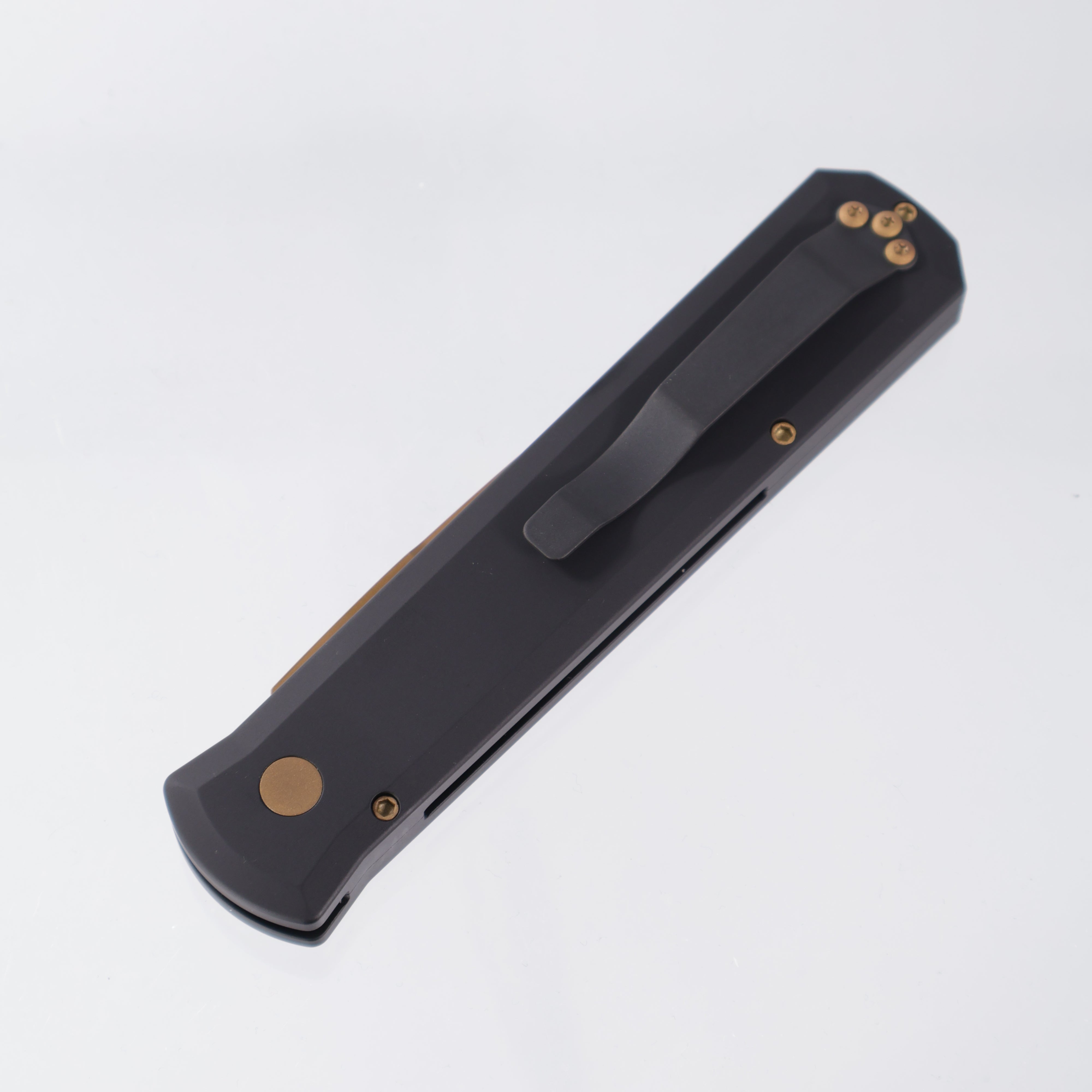 Pro-Tech Godfather - Black Aluminum w/ Tan PVD Hardware - Tan PVD 154CM - 921-TAN