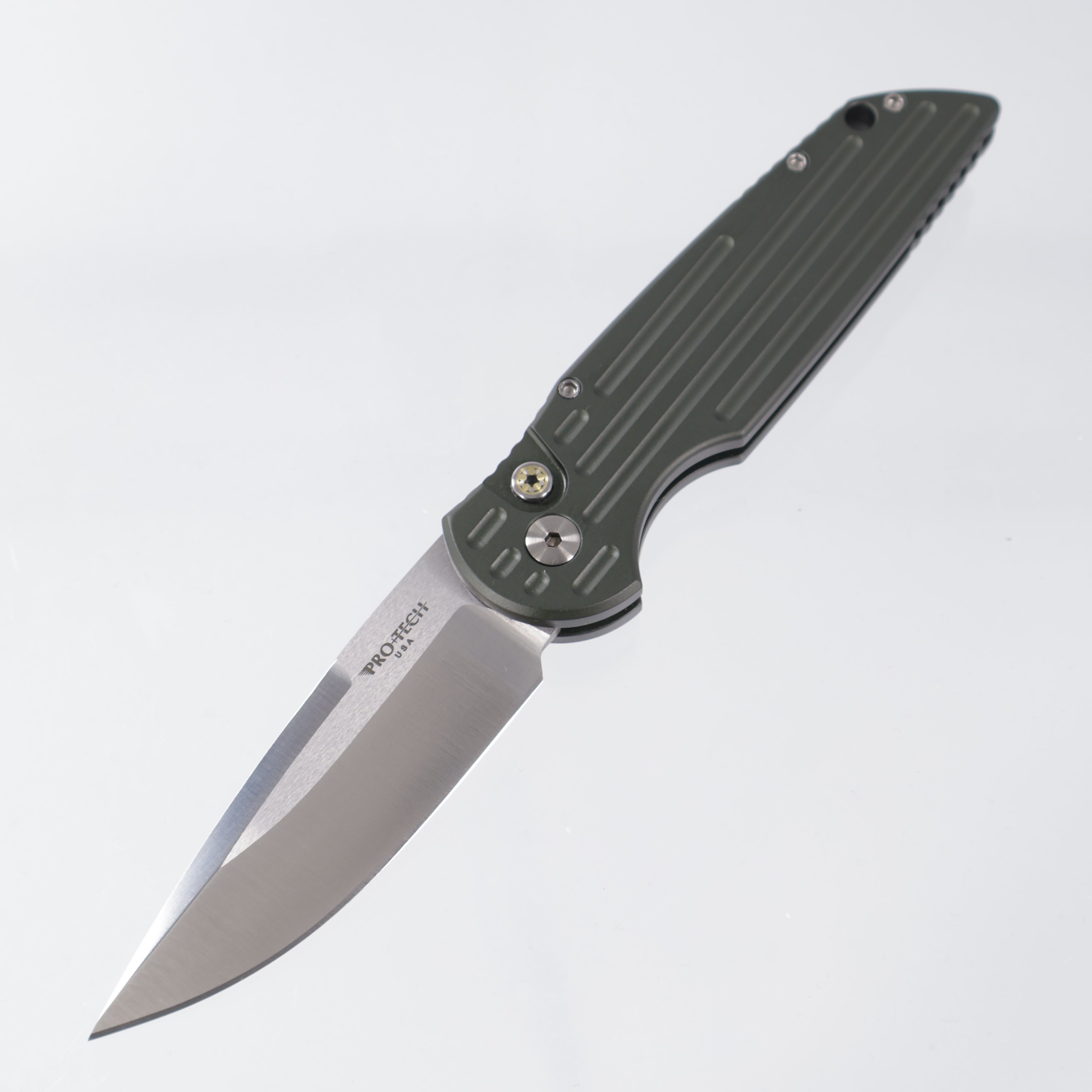 Pro-Tech TR-3 - OD Green Aluminum w/ Texas Star Mosaic Pin Button - Satin 154-CM - BST26.TR3.2