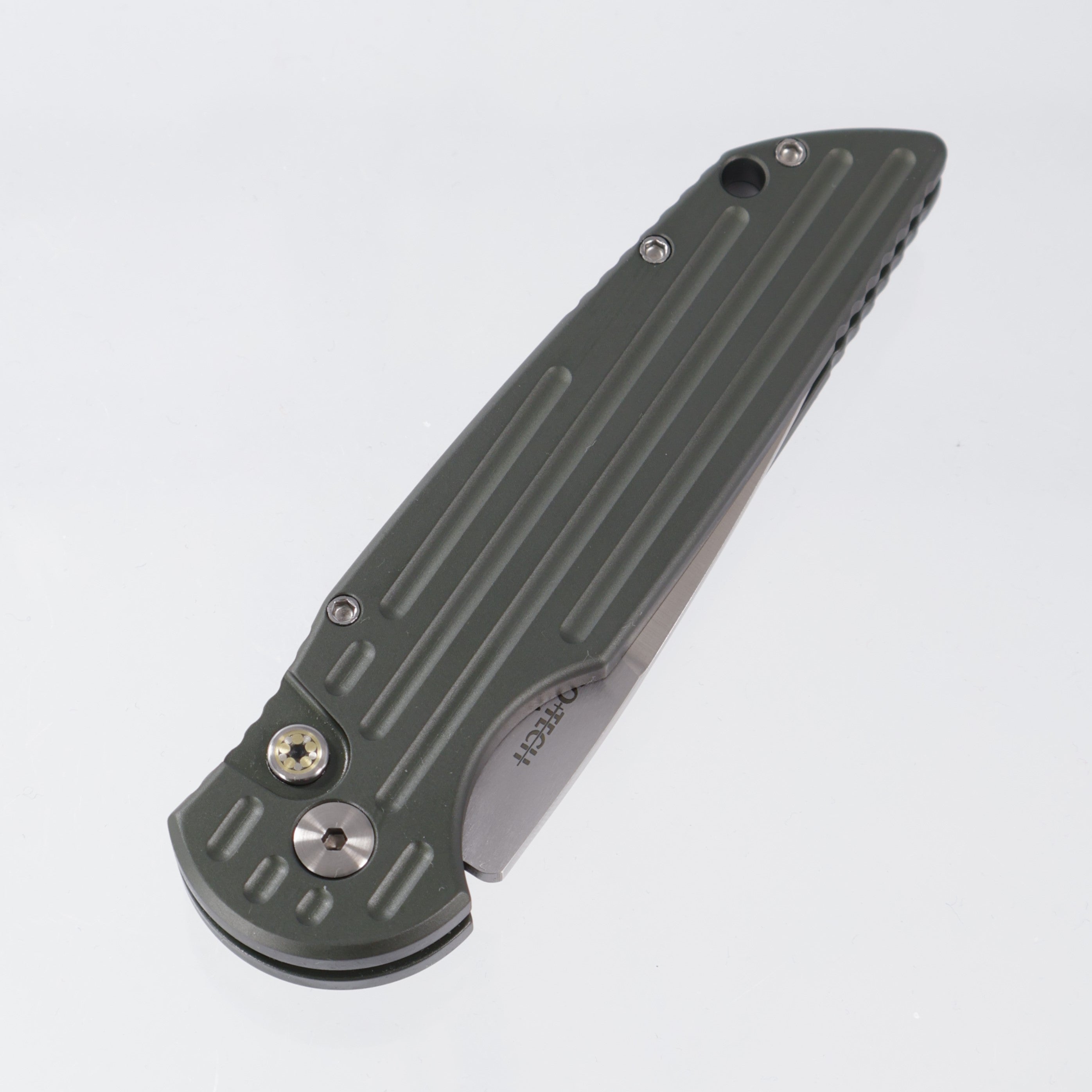 Pro-Tech TR-3 - OD Green Aluminum w/ Texas Star Mosaic Pin Button - Satin 154-CM - BST26.TR3.2
