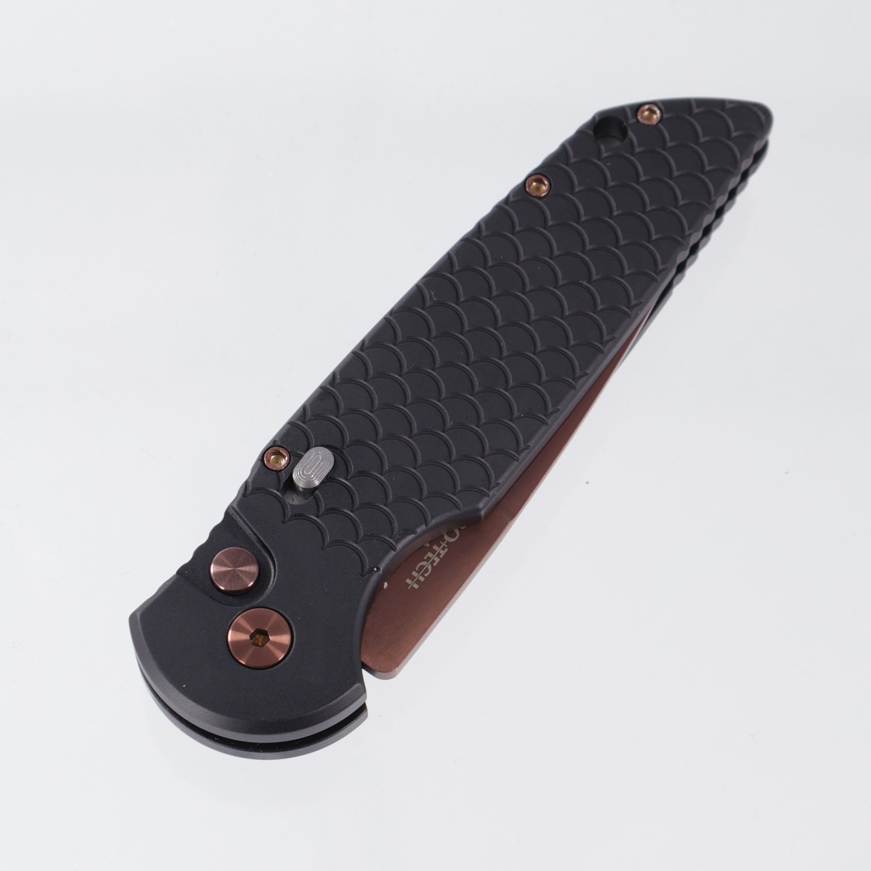 Pro-Tech TR-3 - Black Fishscale Aluminum w/ Safety & Copper Rose PVD Hardware - Copper Rose PVD 154-CM - BST26.TR3.1